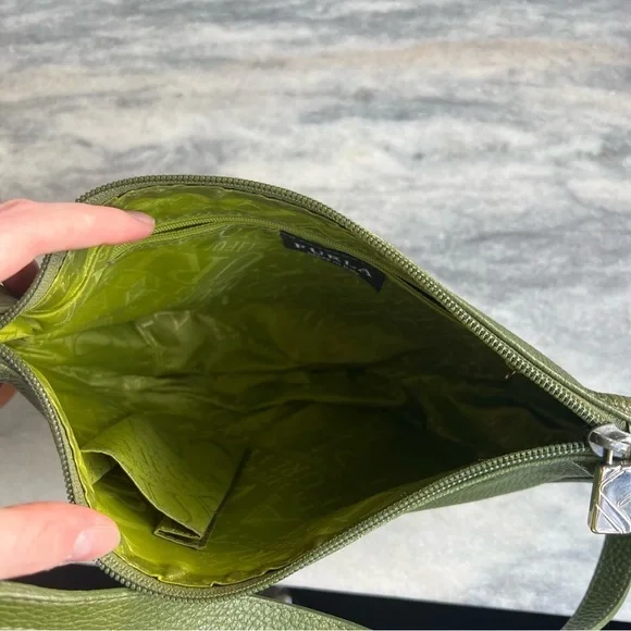 Furla green leather shoulder bag - Picture 6 of 7